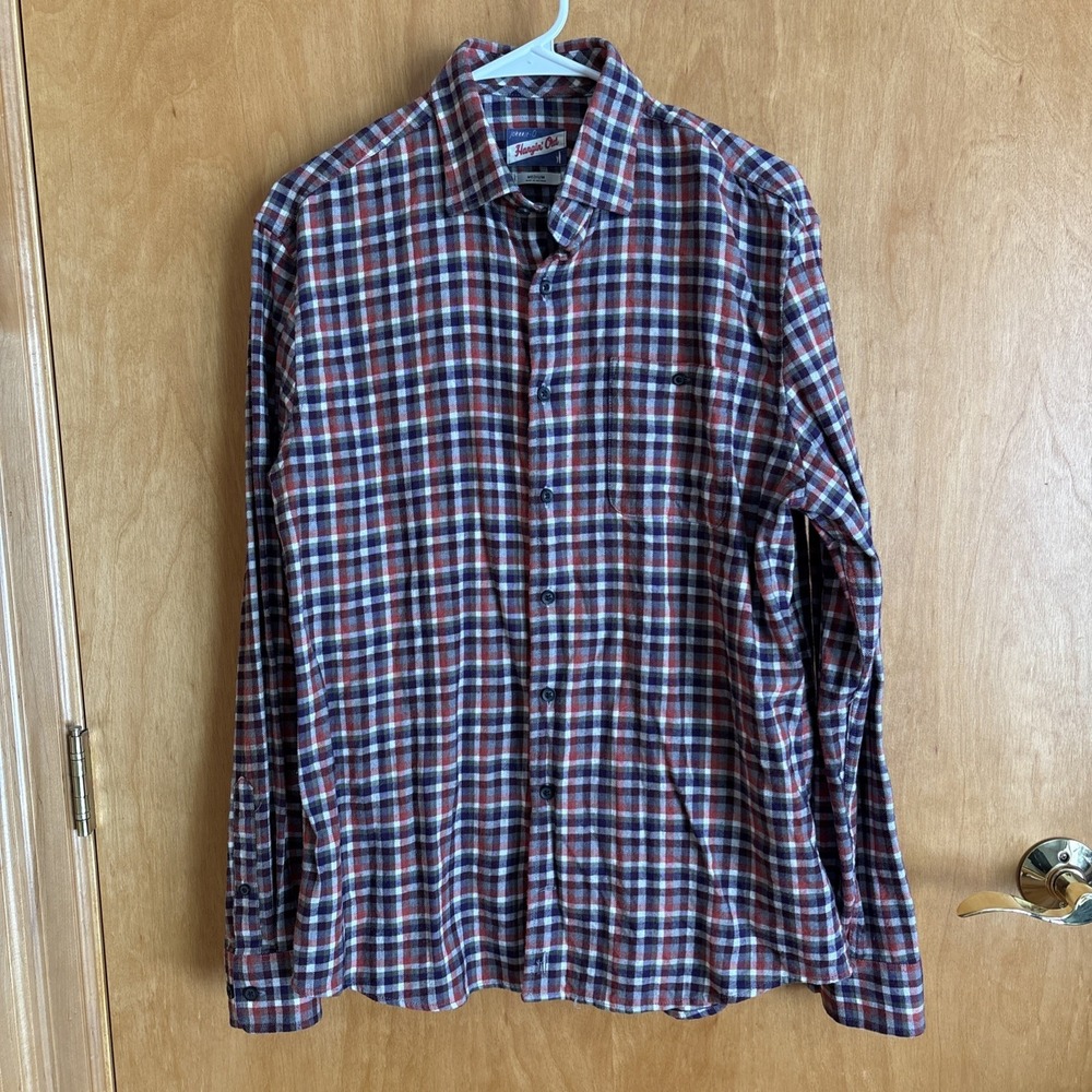 Johnnie-O Joe Hangin' Out Button Up Shirt Joe Amber‎ Plaid JMWL6910 Men's Size M